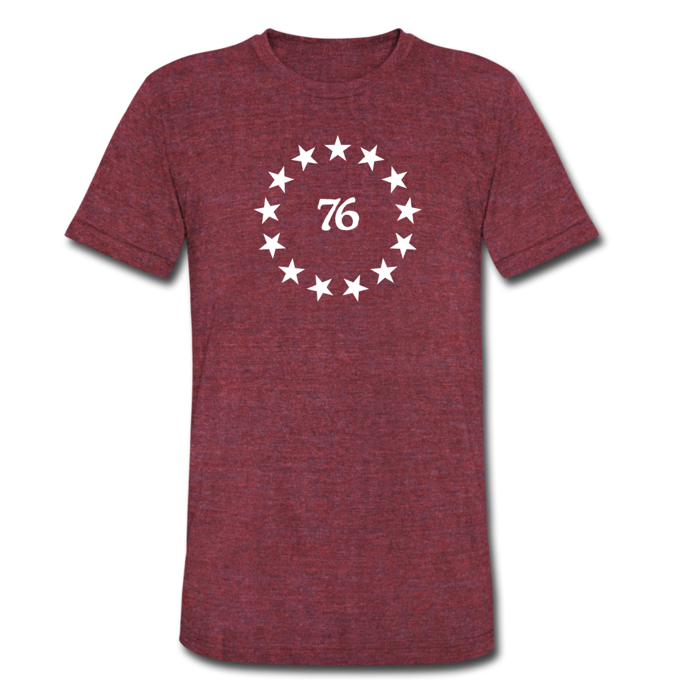 Betsy Ross 76 Unisex Tri-Blend T-Shirt - heather cranberry