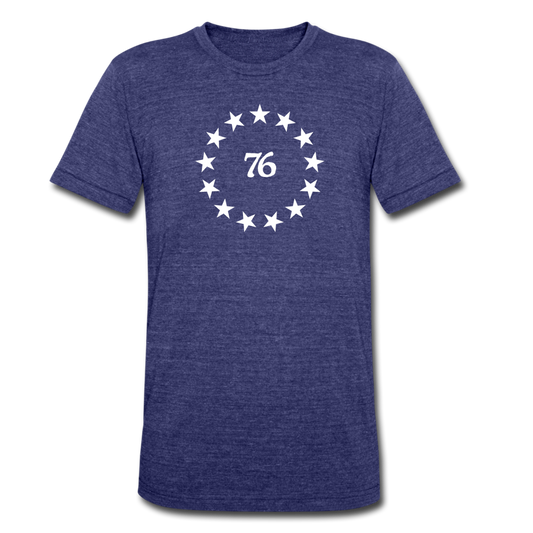 Betsy Ross 76 Unisex Tri-Blend T-Shirt - heather indigo