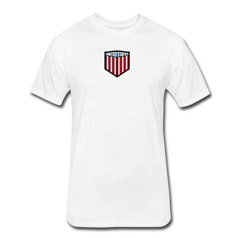 US Shield Fitted Cotton/Poly T-Shirt by Next Level - white