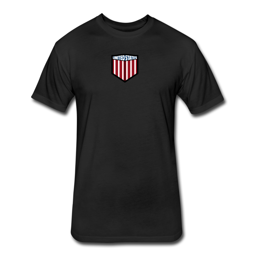 US Shield Fitted Cotton/Poly T-Shirt by Next Level - black