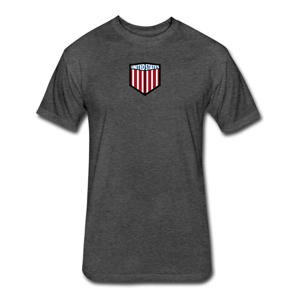 US Shield Fitted Cotton/Poly T-Shirt by Next Level - heather black