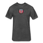 US Shield Fitted Cotton/Poly T-Shirt by Next Level - heather black