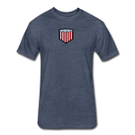 US Shield Fitted Cotton/Poly T-Shirt by Next Level - heather navy