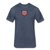 US Shield Fitted Cotton/Poly T-Shirt by Next Level - heather navy