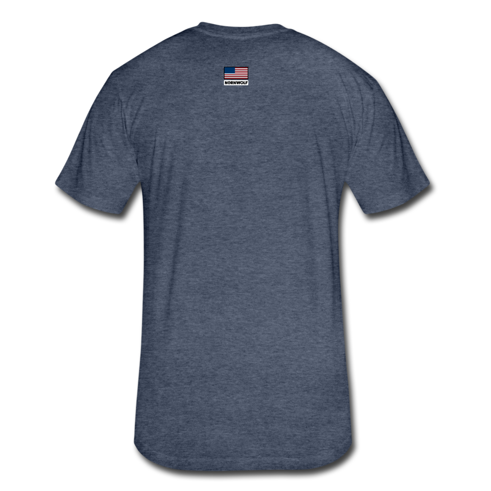 US Shield Fitted Cotton/Poly T-Shirt by Next Level - heather navy