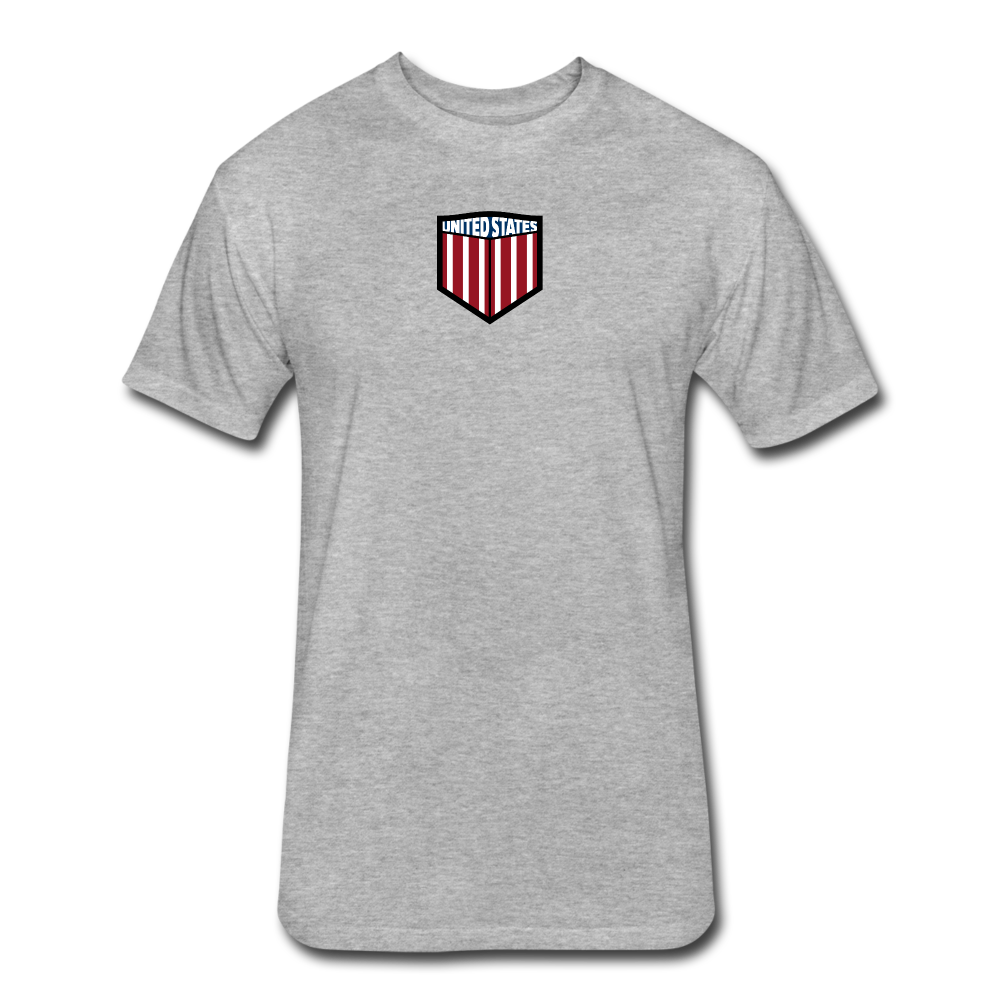 US Shield Fitted Cotton/Poly T-Shirt by Next Level - heather gray