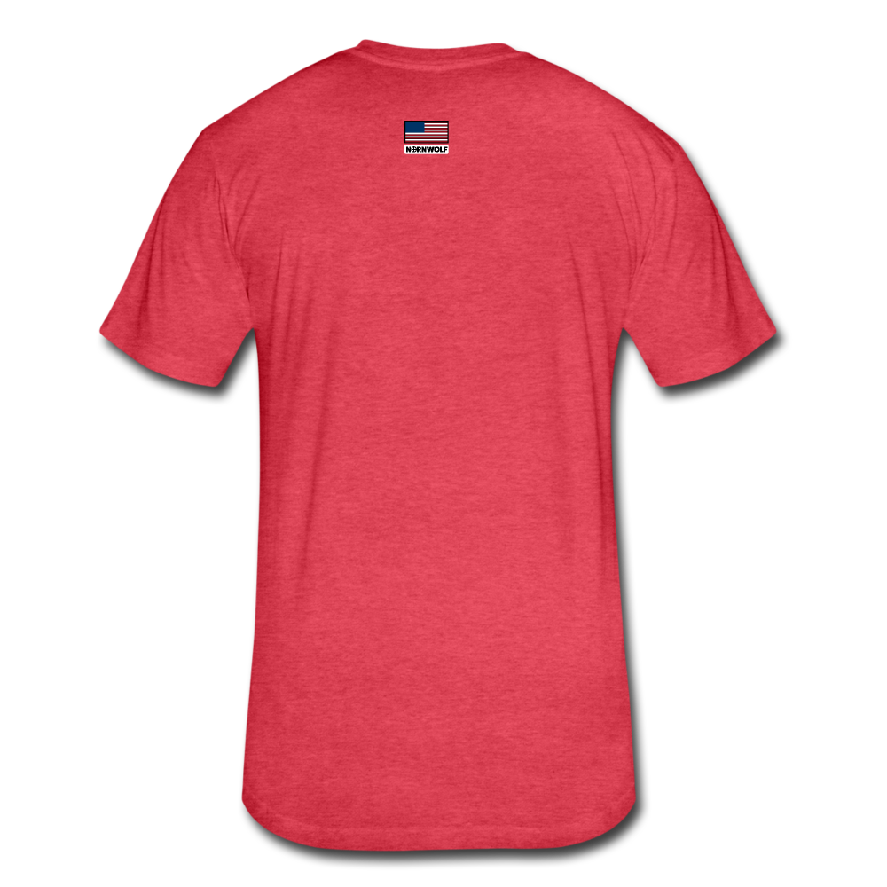 US Shield Fitted Cotton/Poly T-Shirt by Next Level - heather red