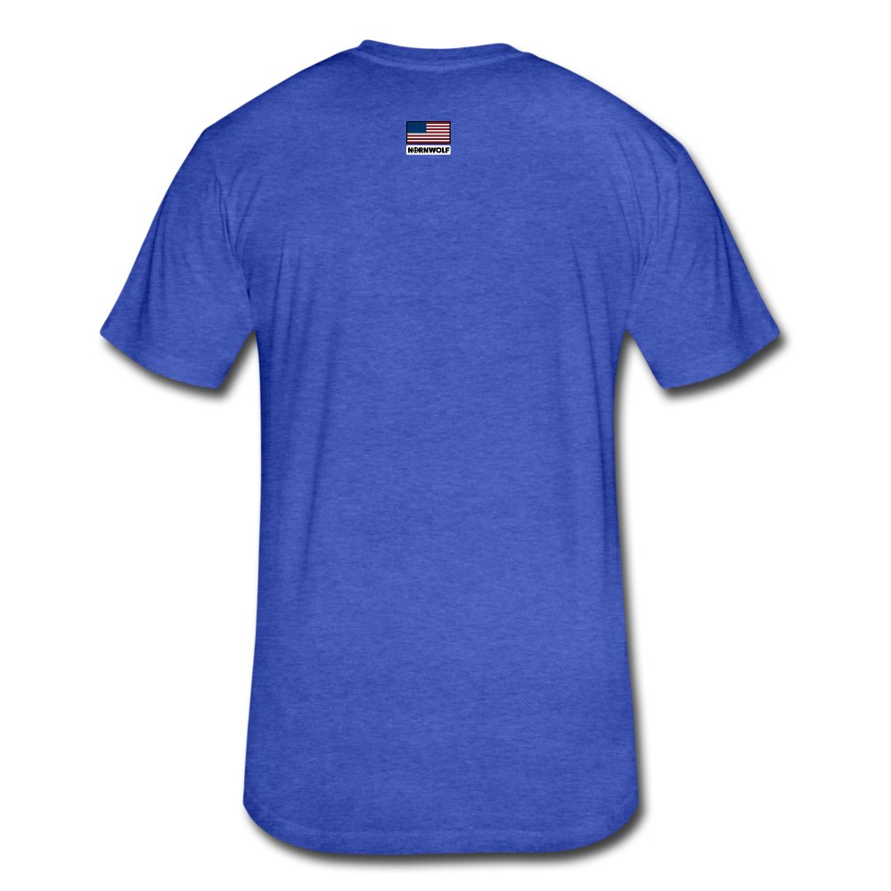 US Shield Fitted Cotton/Poly T-Shirt by Next Level - heather royal