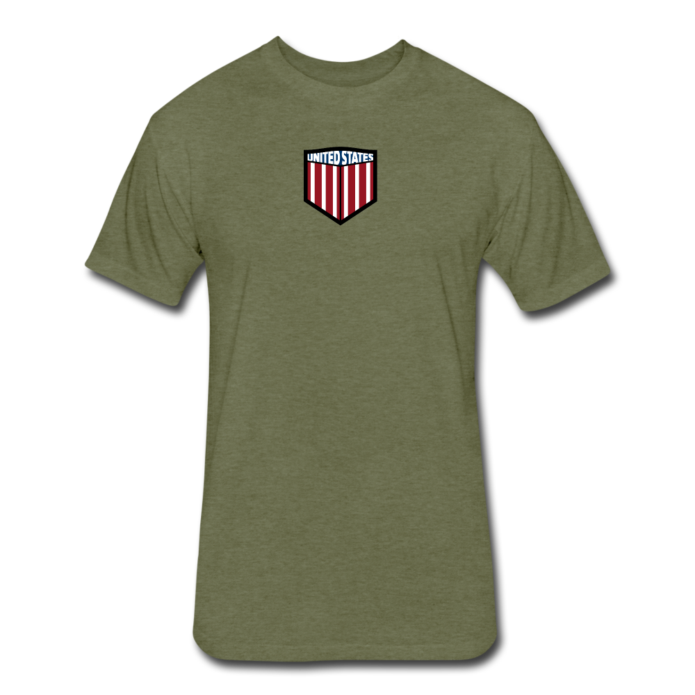 US Shield Fitted Cotton/Poly T-Shirt by Next Level - heather military green