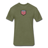 US Shield Fitted Cotton/Poly T-Shirt by Next Level - heather military green