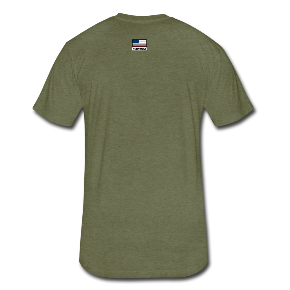 US Shield Fitted Cotton/Poly T-Shirt by Next Level - heather military green