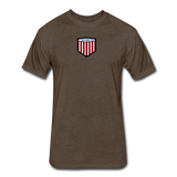 US Shield Fitted Cotton/Poly T-Shirt by Next Level - heather espresso