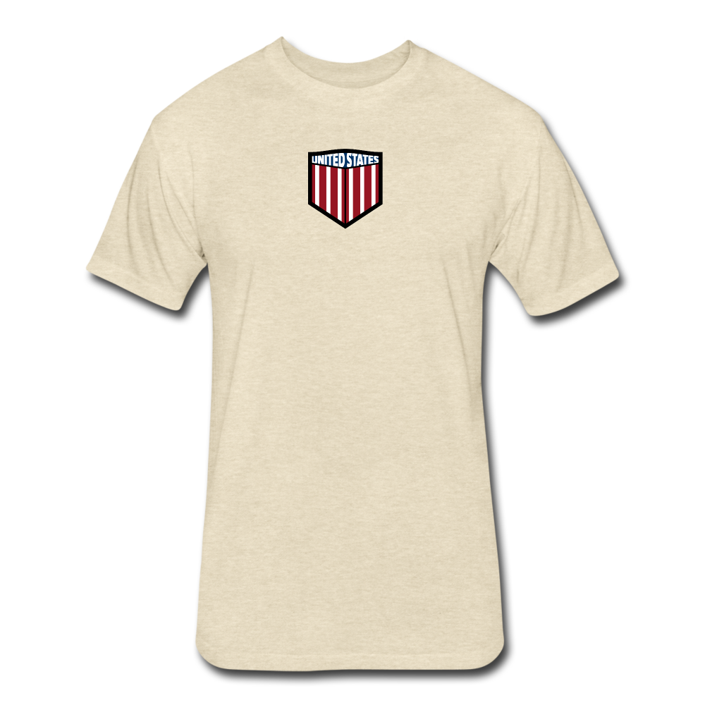 US Shield Fitted Cotton/Poly T-Shirt by Next Level - heather cream